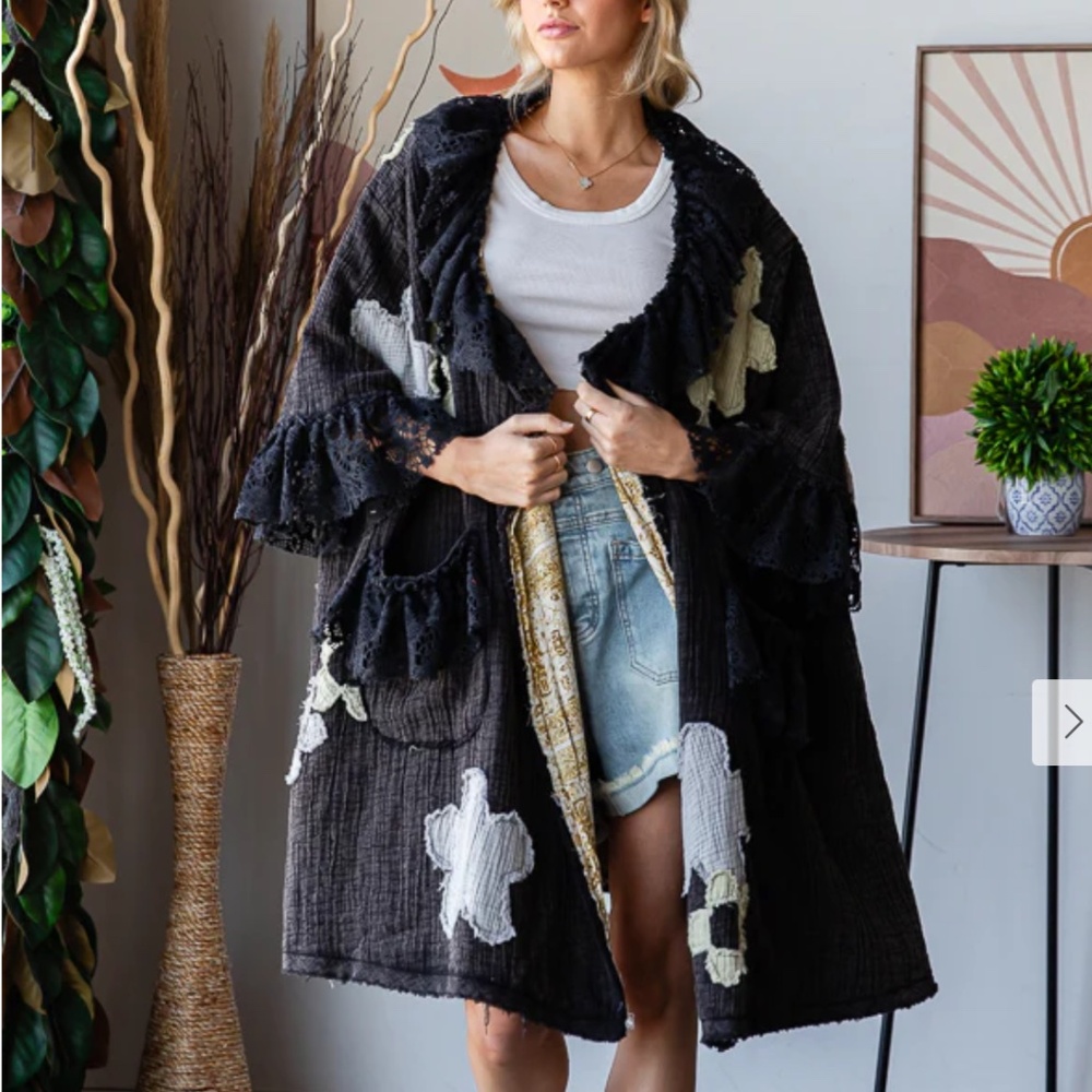🎉 OLI & HALI “ Seattle 2 “ Oli and Hali FLORAL PATCHWORK DUSTER 66 - Picture 1 of 8